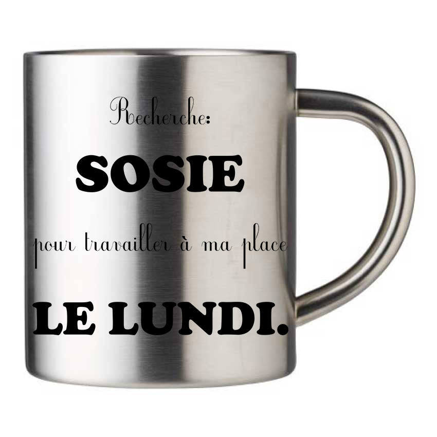 Mug inox personnalisé Recherche sosie