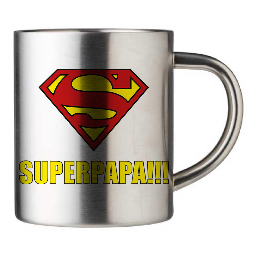 Mug inox personnalisé Superpapa