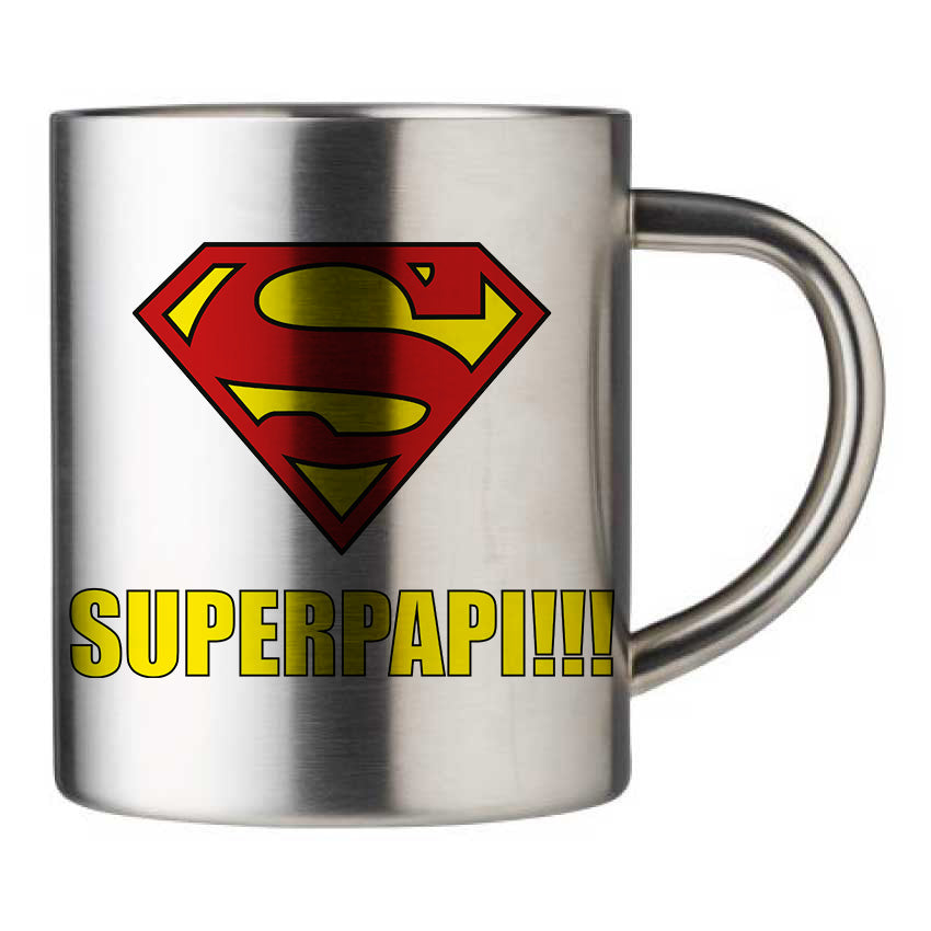 Mug inox personnalisé Superpapi
