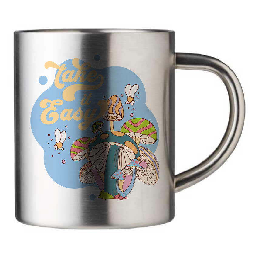 Mug inox personnalisé Take it easy V2