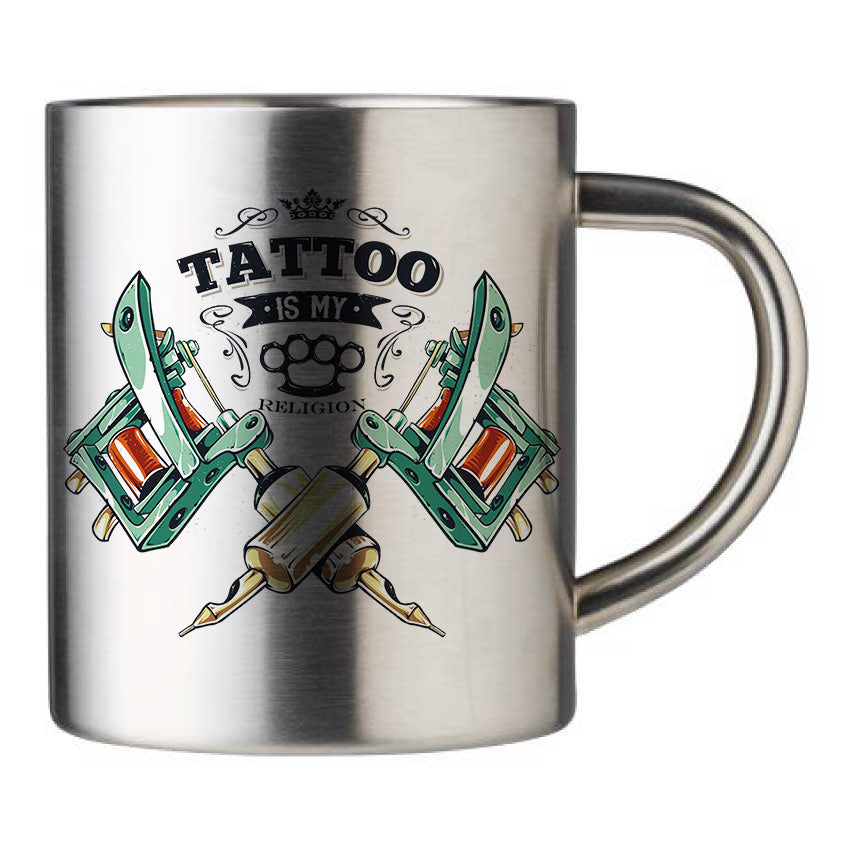 Mug inox personnalisé Tattoo is my religion