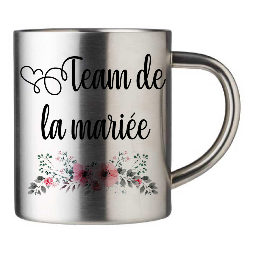 Mug inox personnalisé Team de la mariee