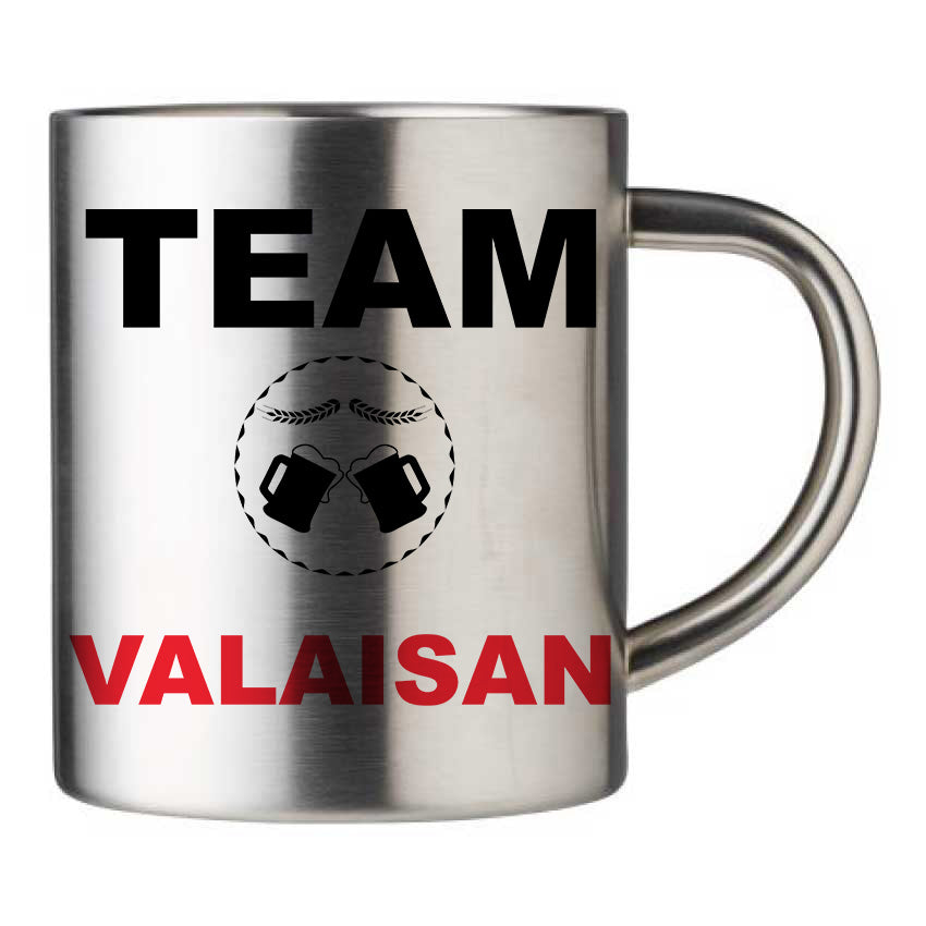 Mug inox personnalisé Team valaisan