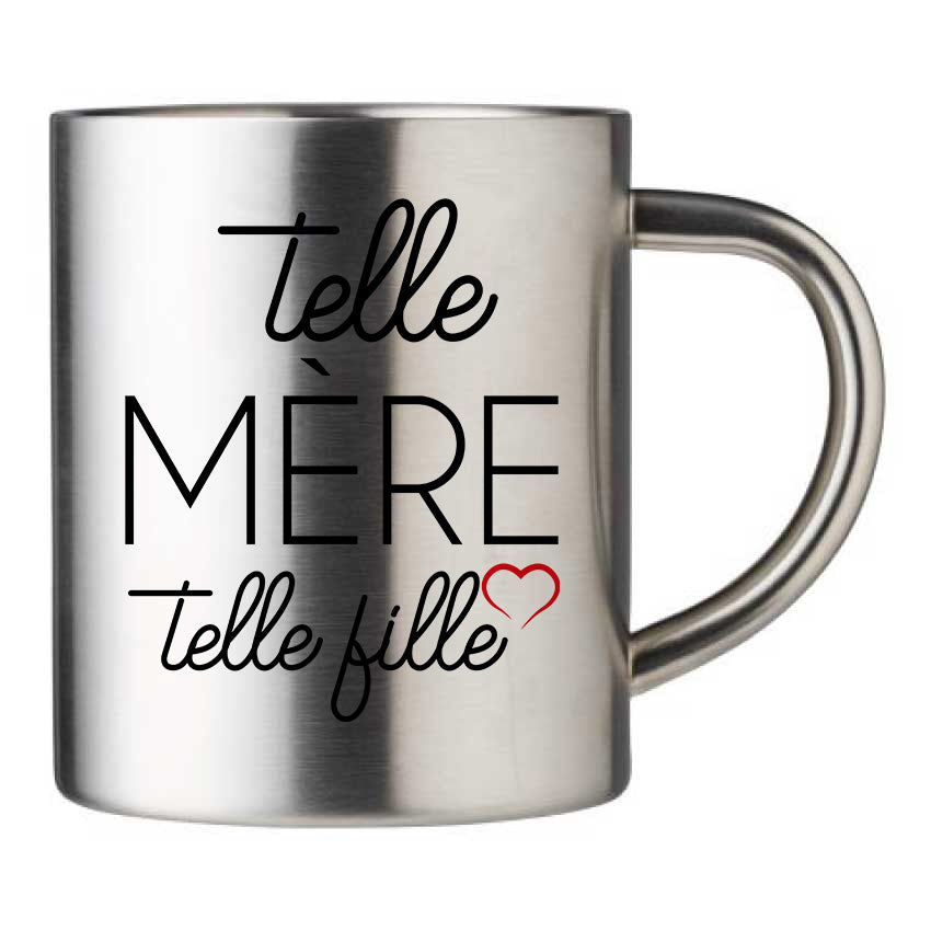 Mug inox personnalisé Telle mere telle fille