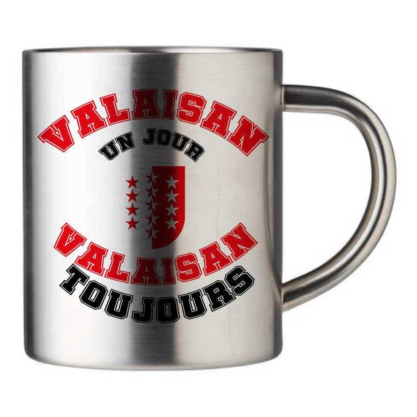 Mug inox personnalisé Valaisan un jour