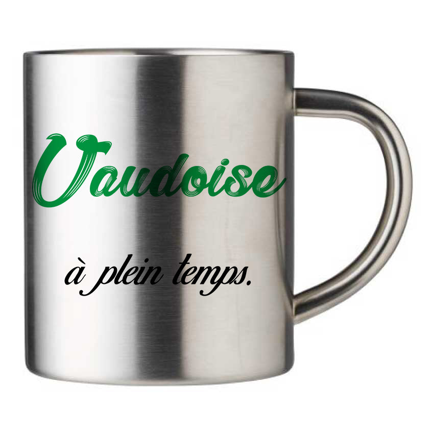 Mug inox personnalisé Vaudoise a plein temps