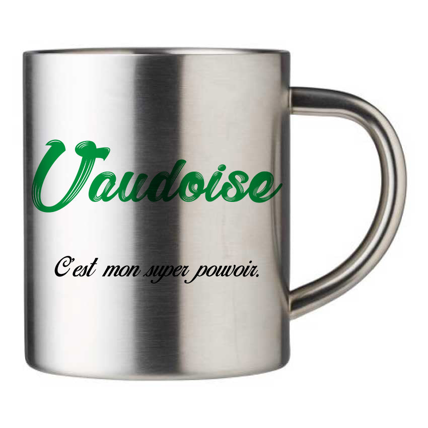 Mug inox personnalisé Vaudoise c'est mon super pouvoir