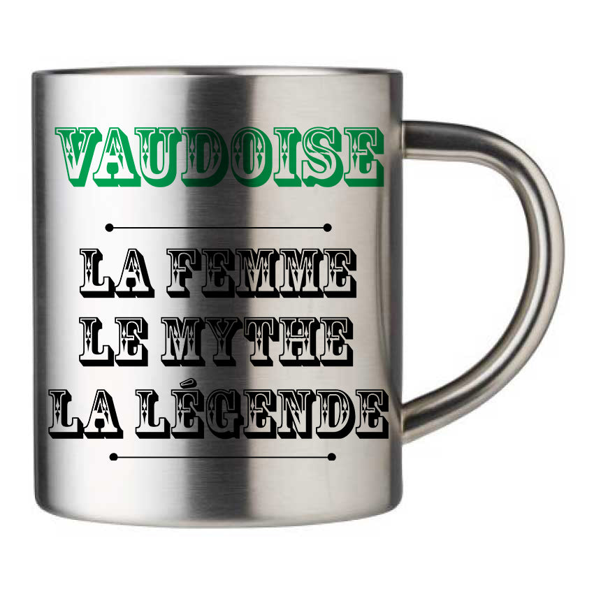 Mug inox personnalisé Vaudoise la femme le mythe la légende