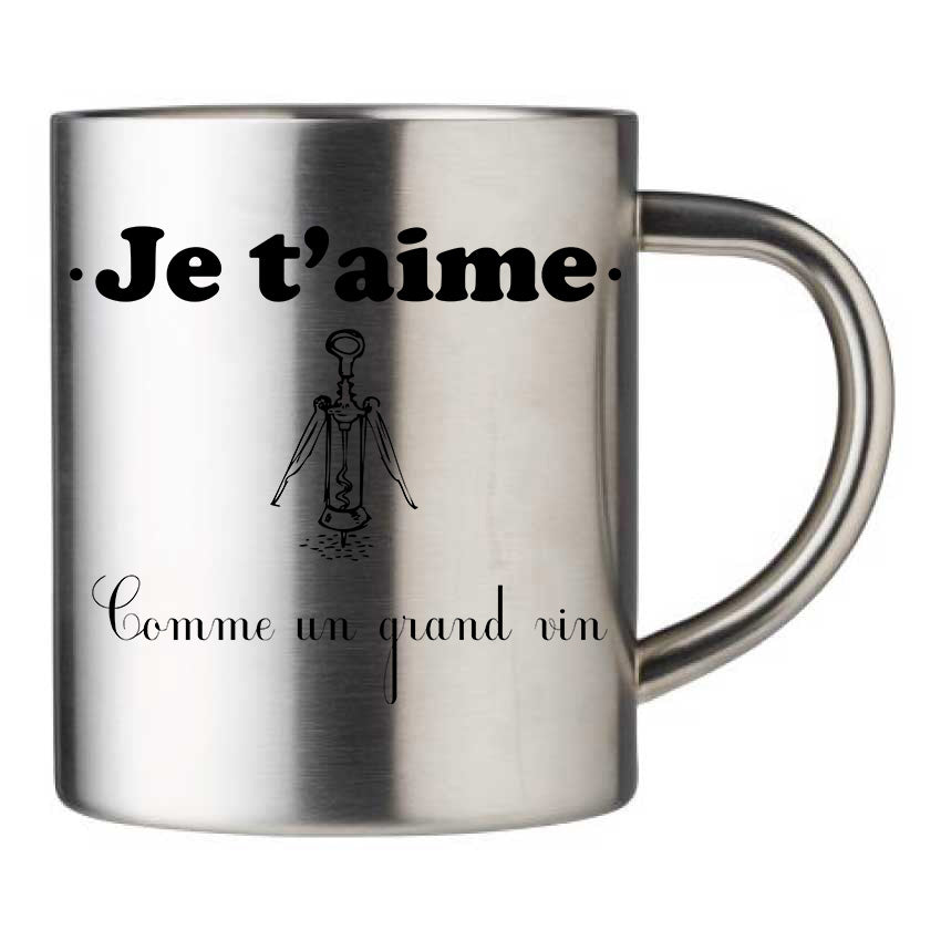 Mug inox personnalisé comme un grand vin