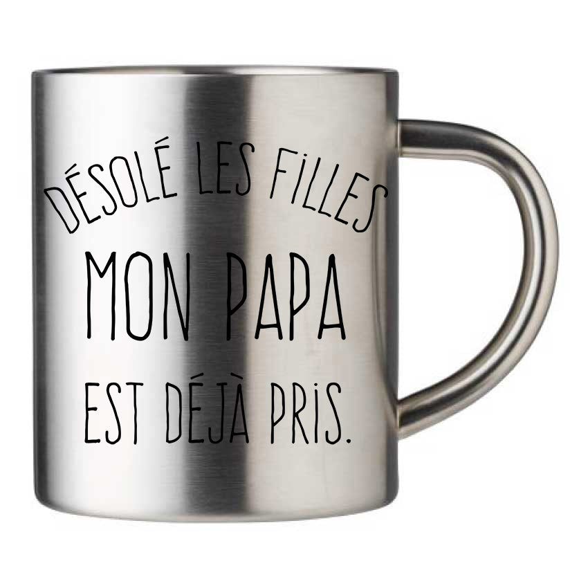 Mug inox personnalisé desole les filles