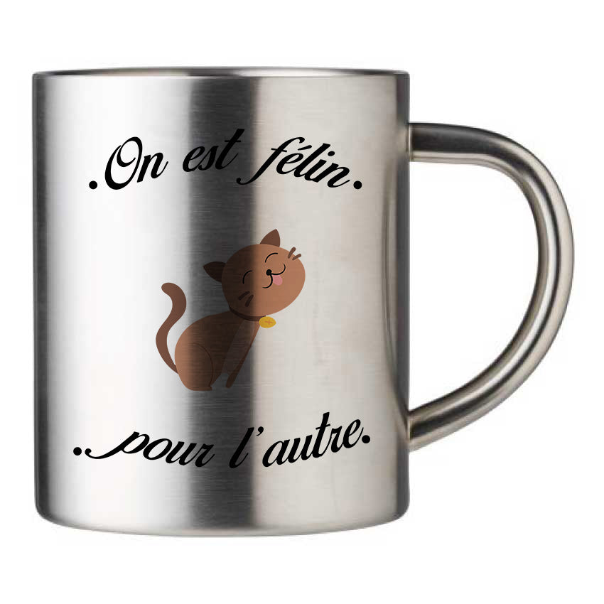 Mug inox personnalisé felin pour l'autre