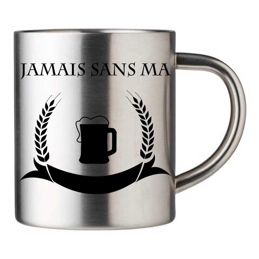 Mug inox personnalisé jamais sans ma rousse