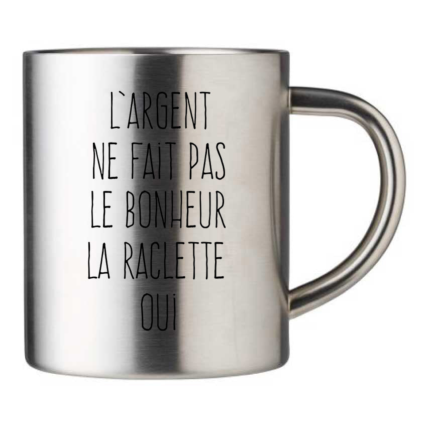 Mug inox personnalisé la raclette oui