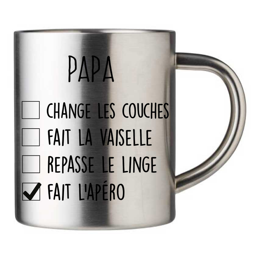Mug inox personnalisé papa 1.2