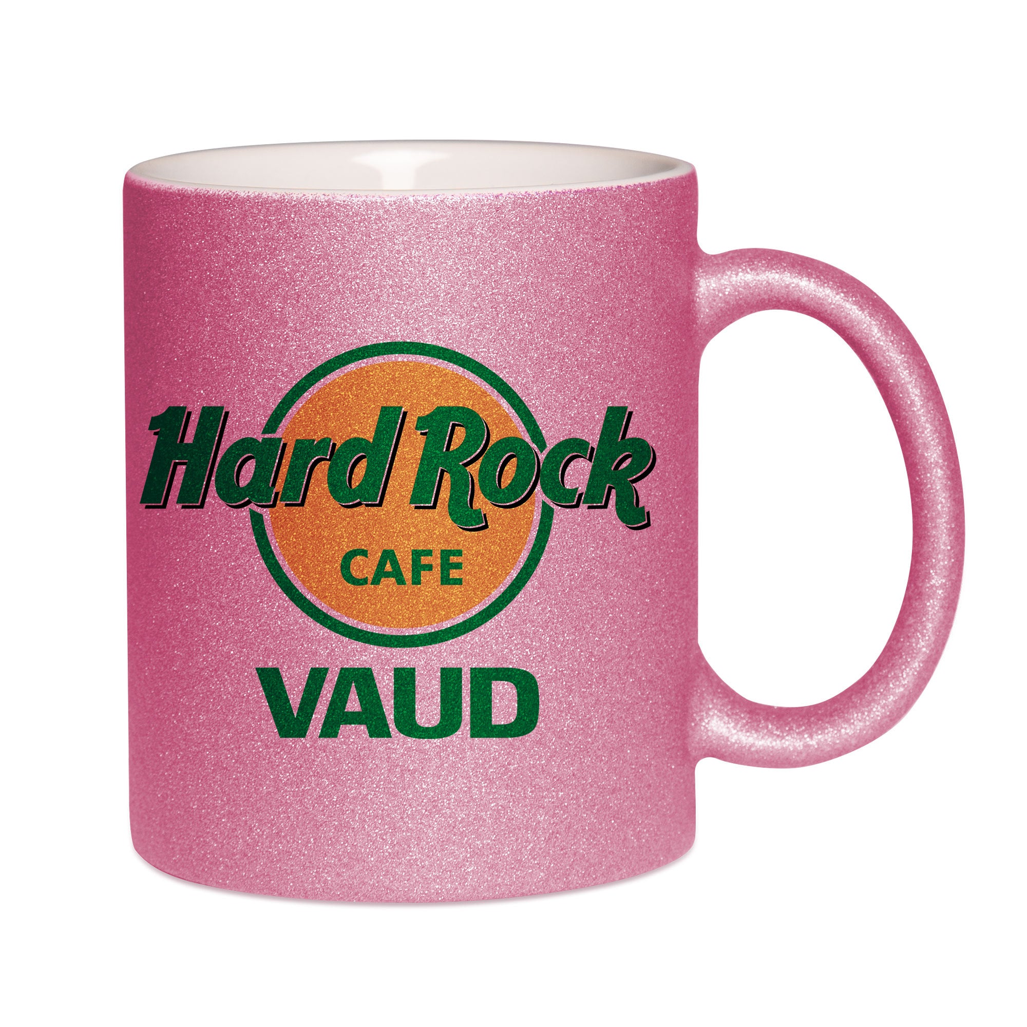 Mug paillettes rose personnalisé Hard Rock Cafe Vaud