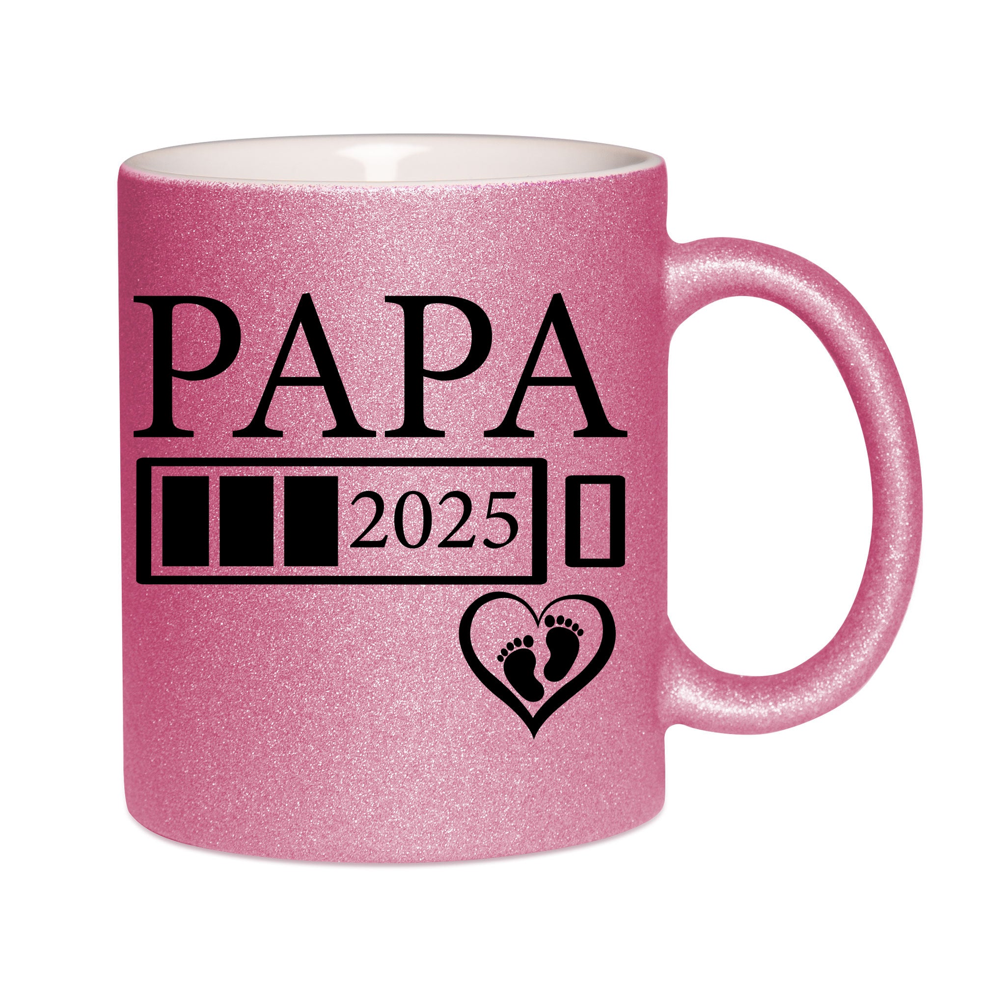 Mug paillettes rose personnalisé Papa en 2025