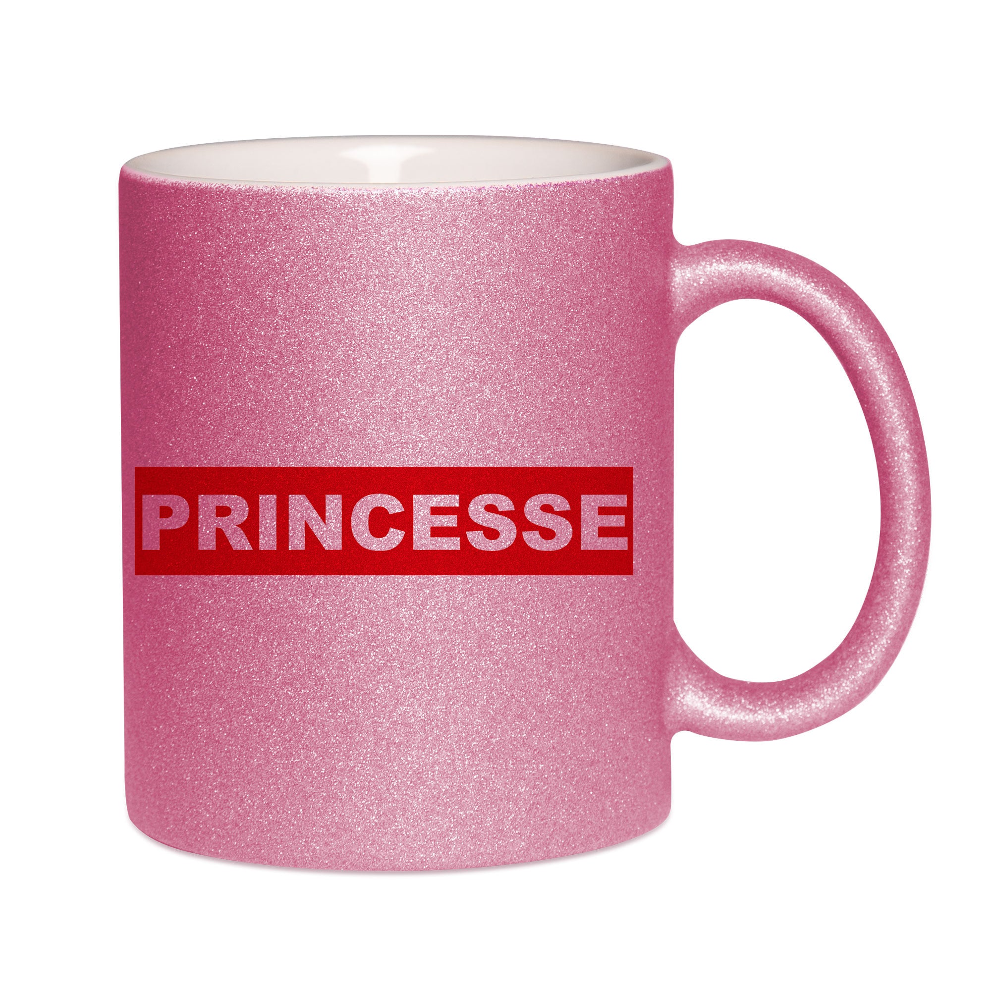 Mug paillettes rose personnalisé Princesse