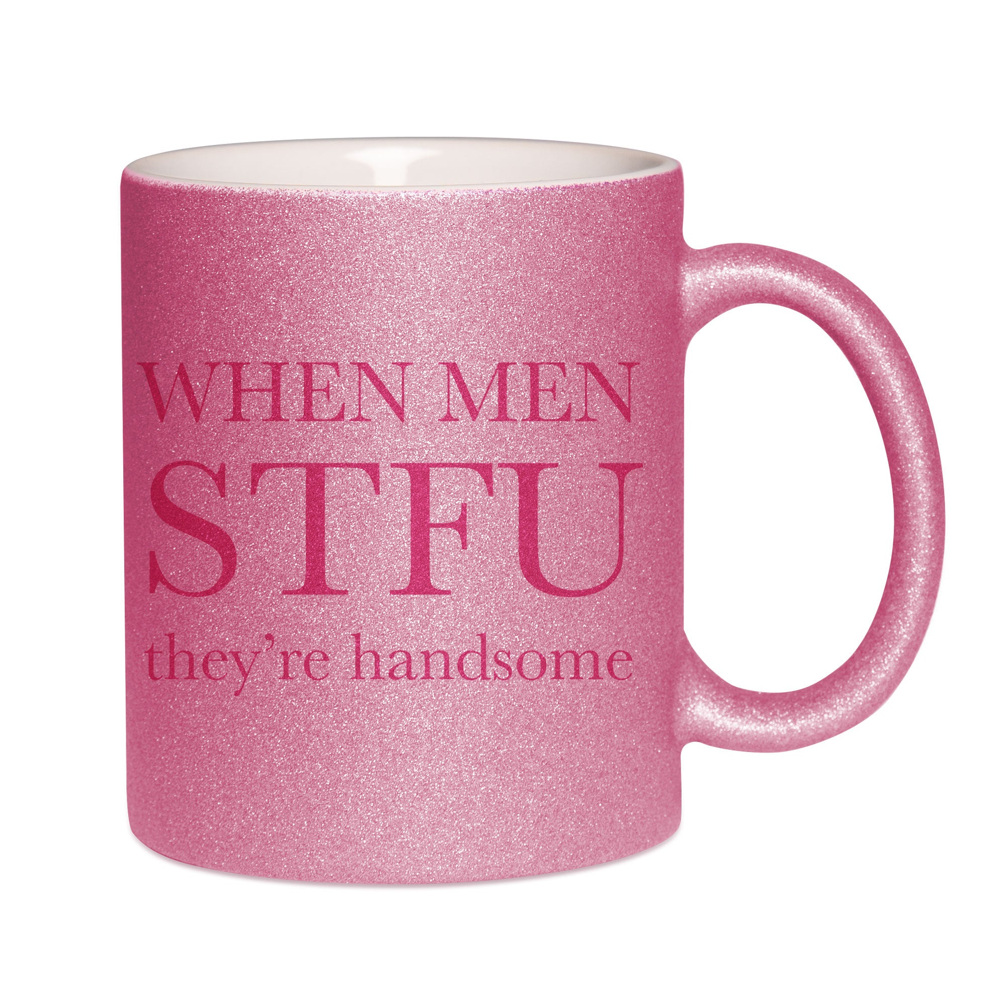 Mug paillettes rose personnalisé STFU