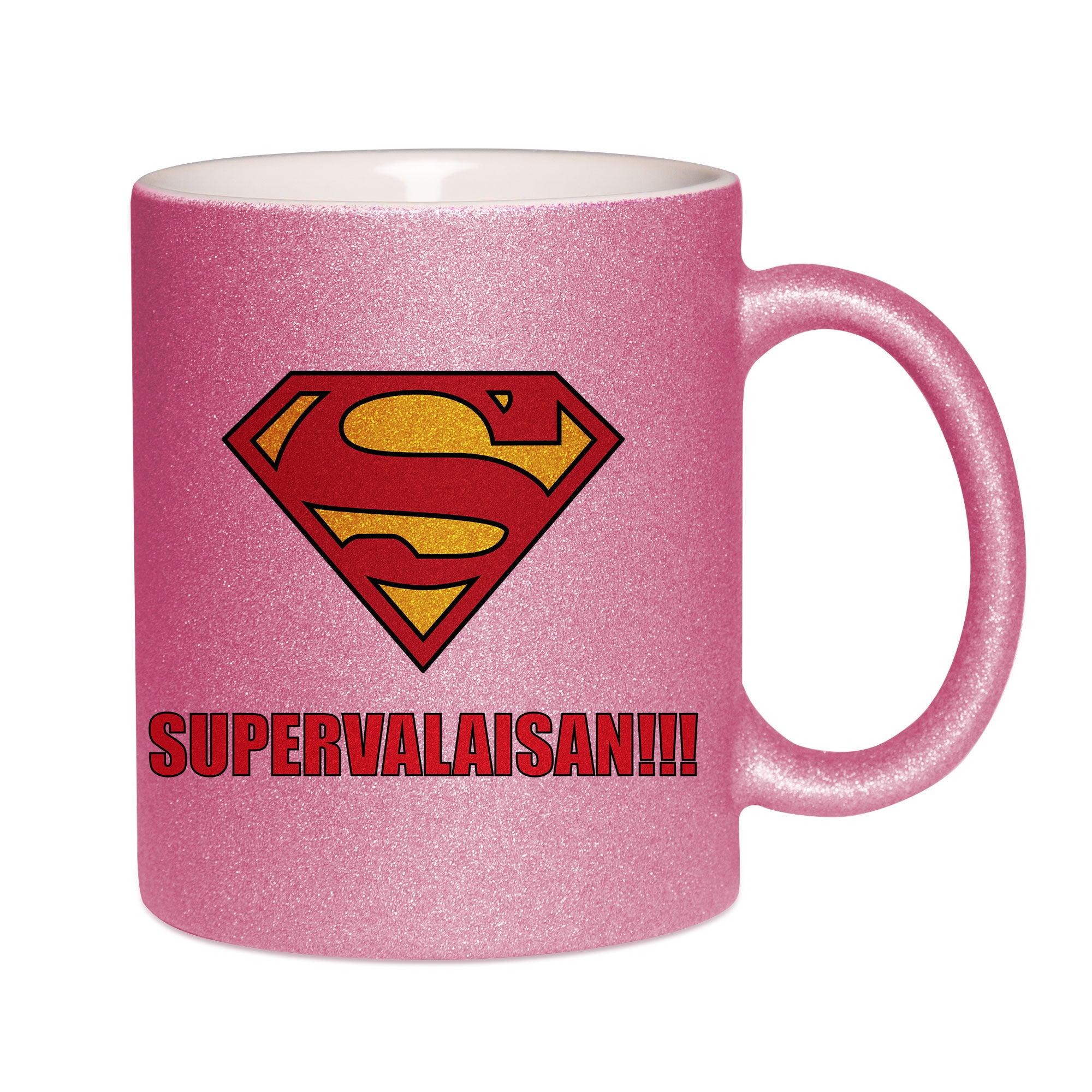 Mug paillettes rose personnalisé SUPERVALAISAN 2
