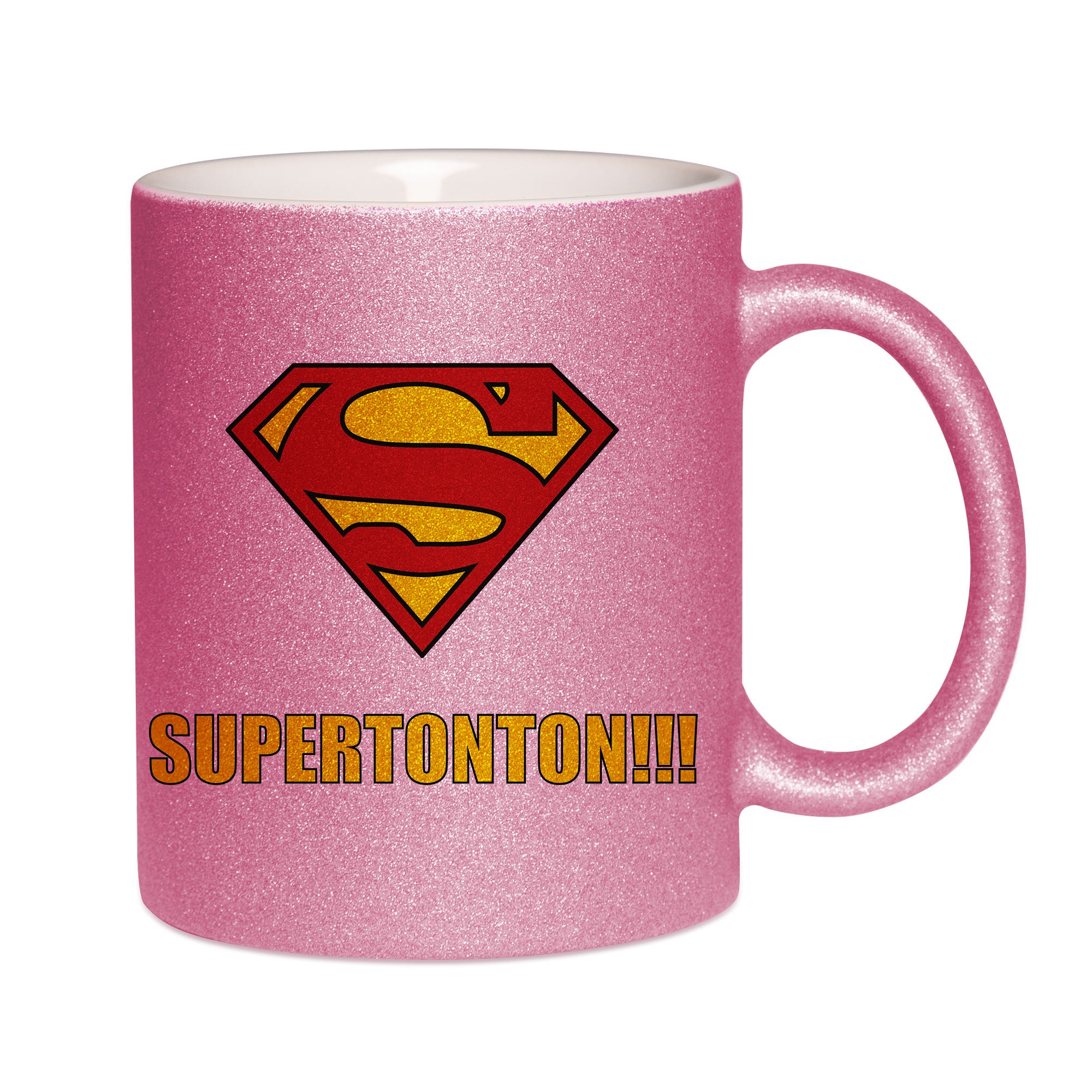 Mug paillettes rose personnalisé Supertonton