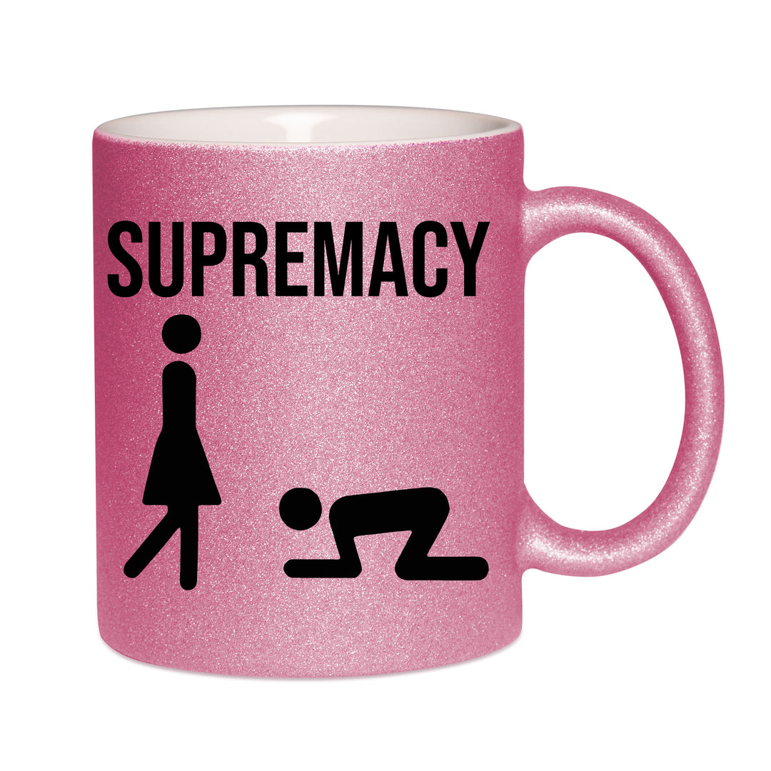 Mug paillettes rose personnalisé Supremacy