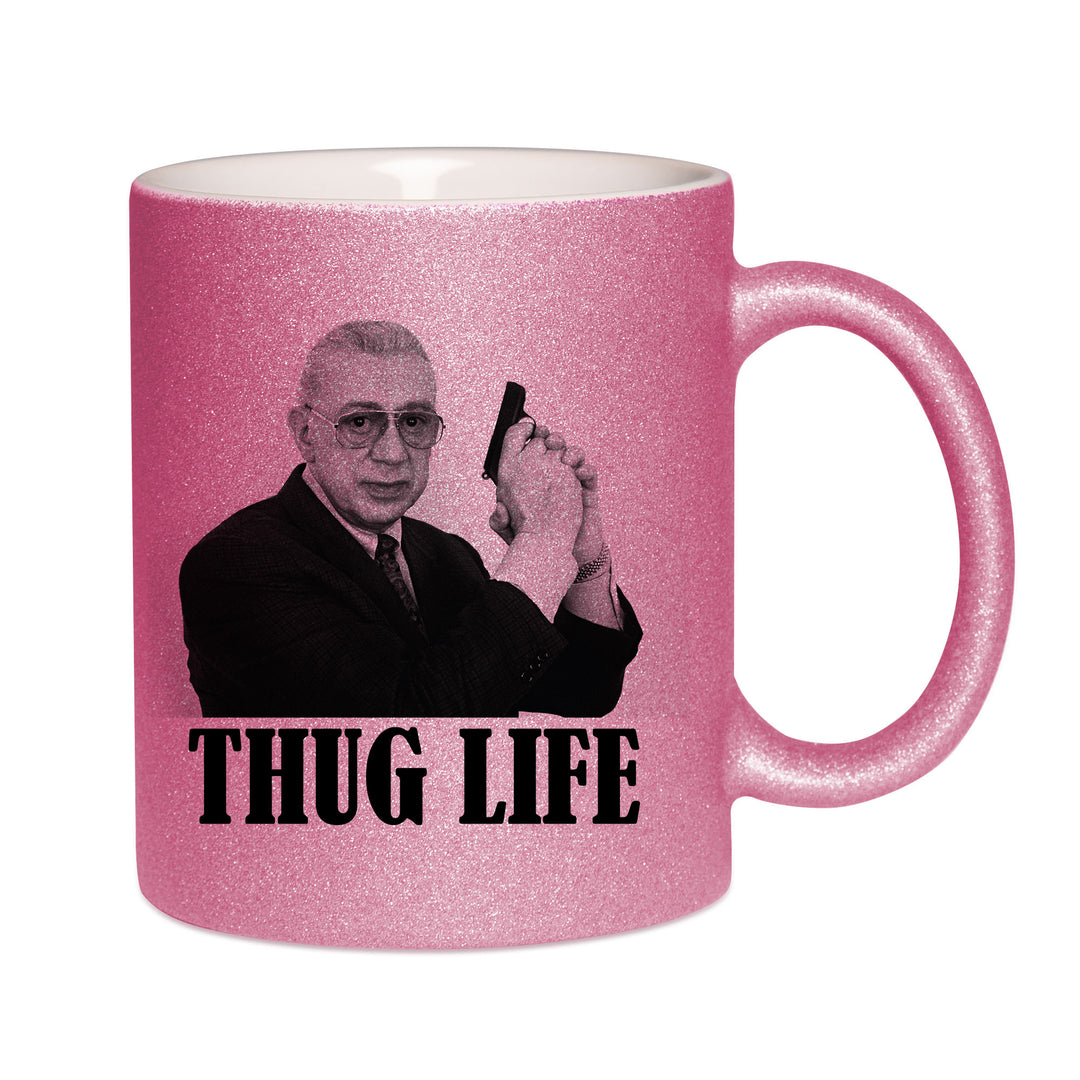 Mug paillettes rose personnalisé Thug Life