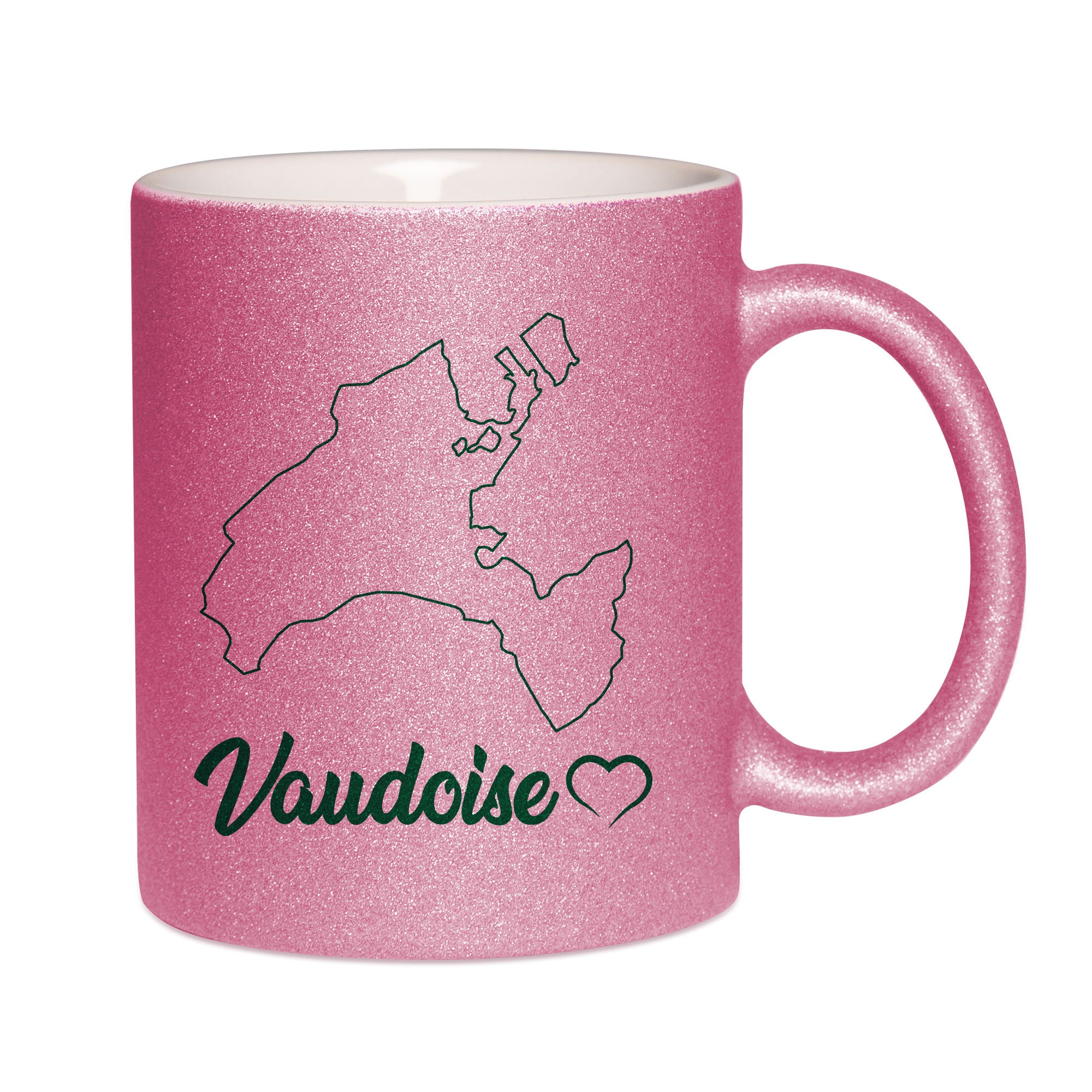 Mug paillettes rose personnalisé Vaudoise 2