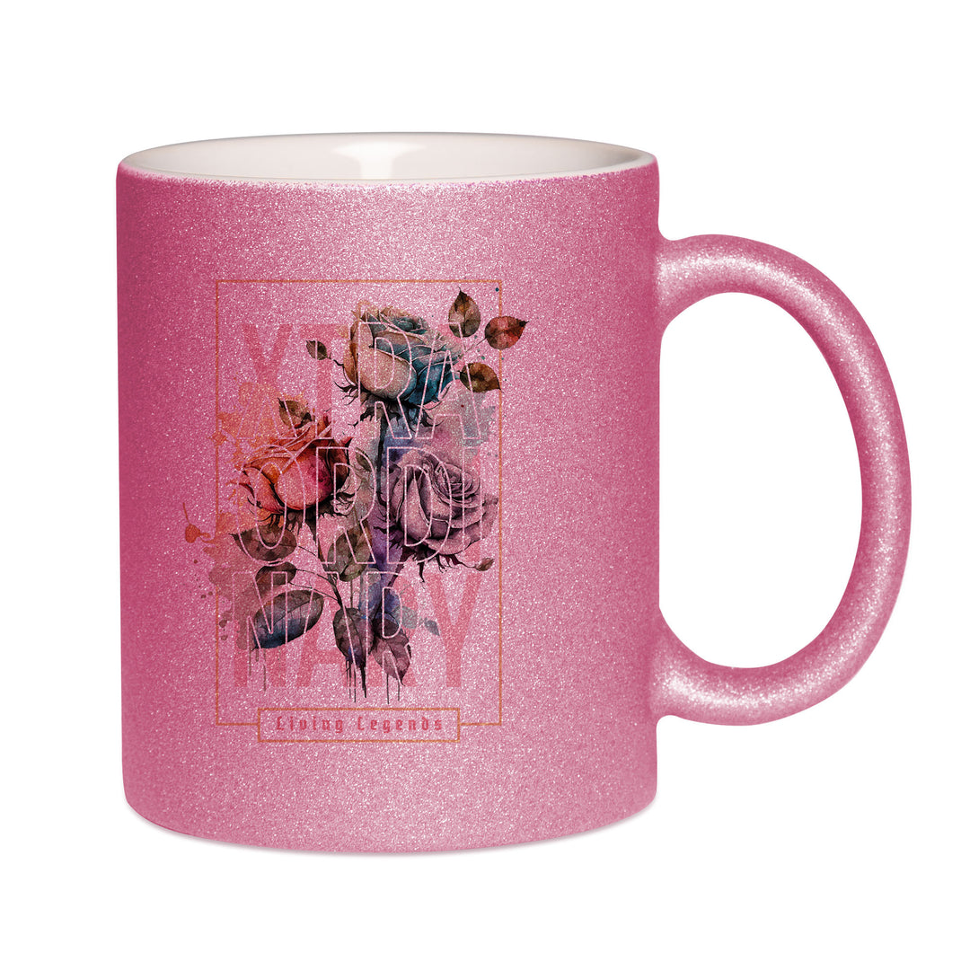 Mug paillettes rose personnalisé Xtraordinary