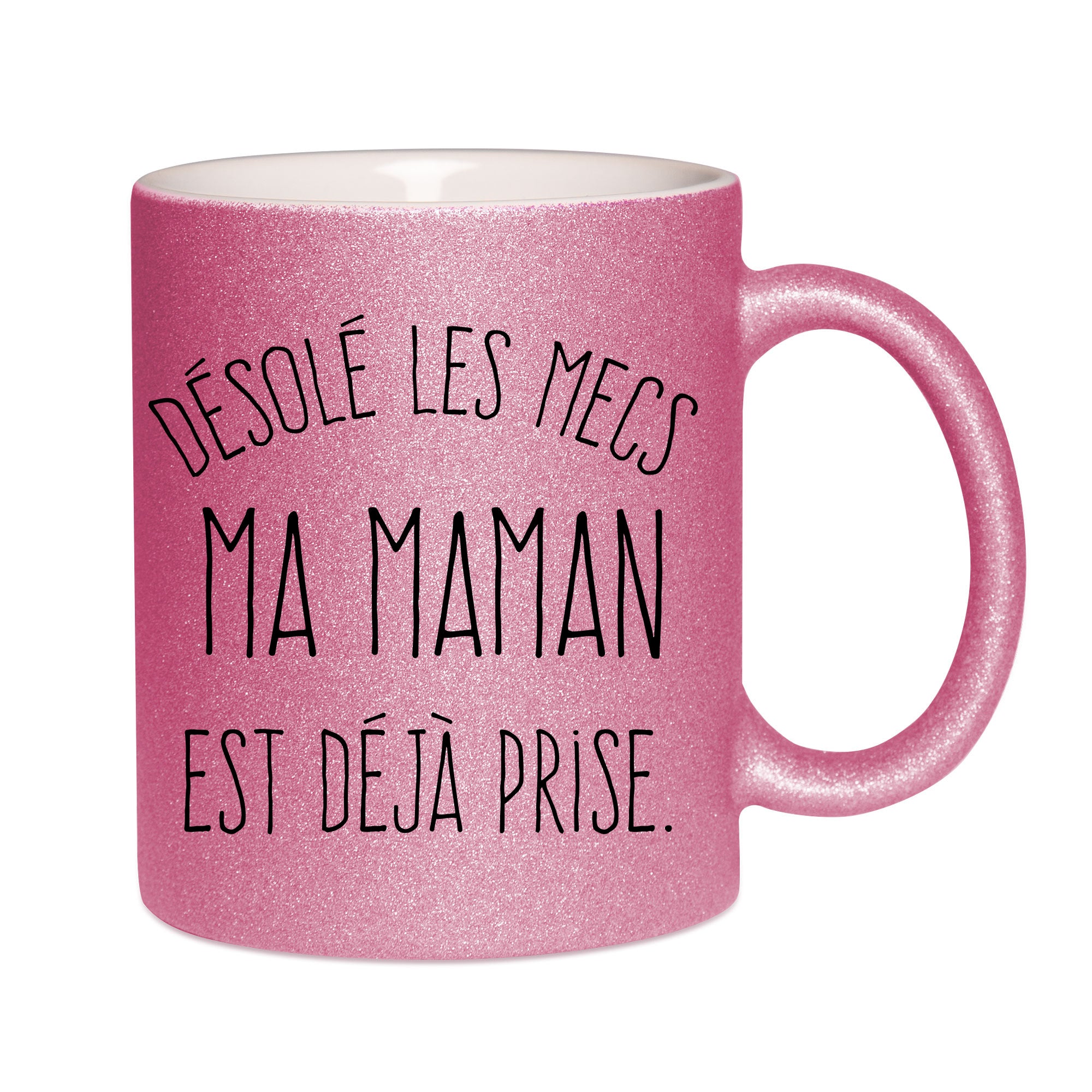 Mug paillettes rose personnalisé desole les MECS
