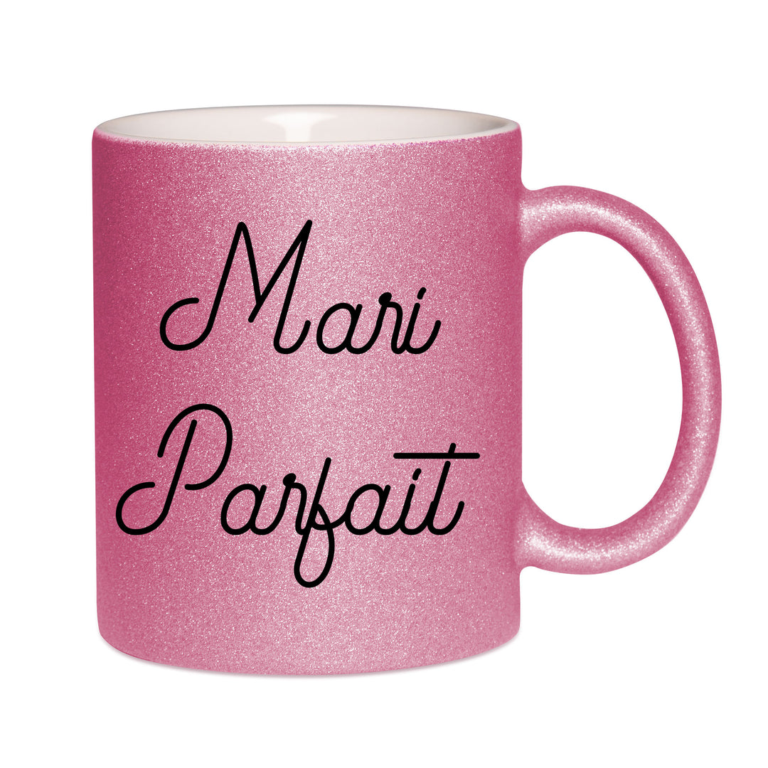 Mug paillettes rose personnalisé mari parfait