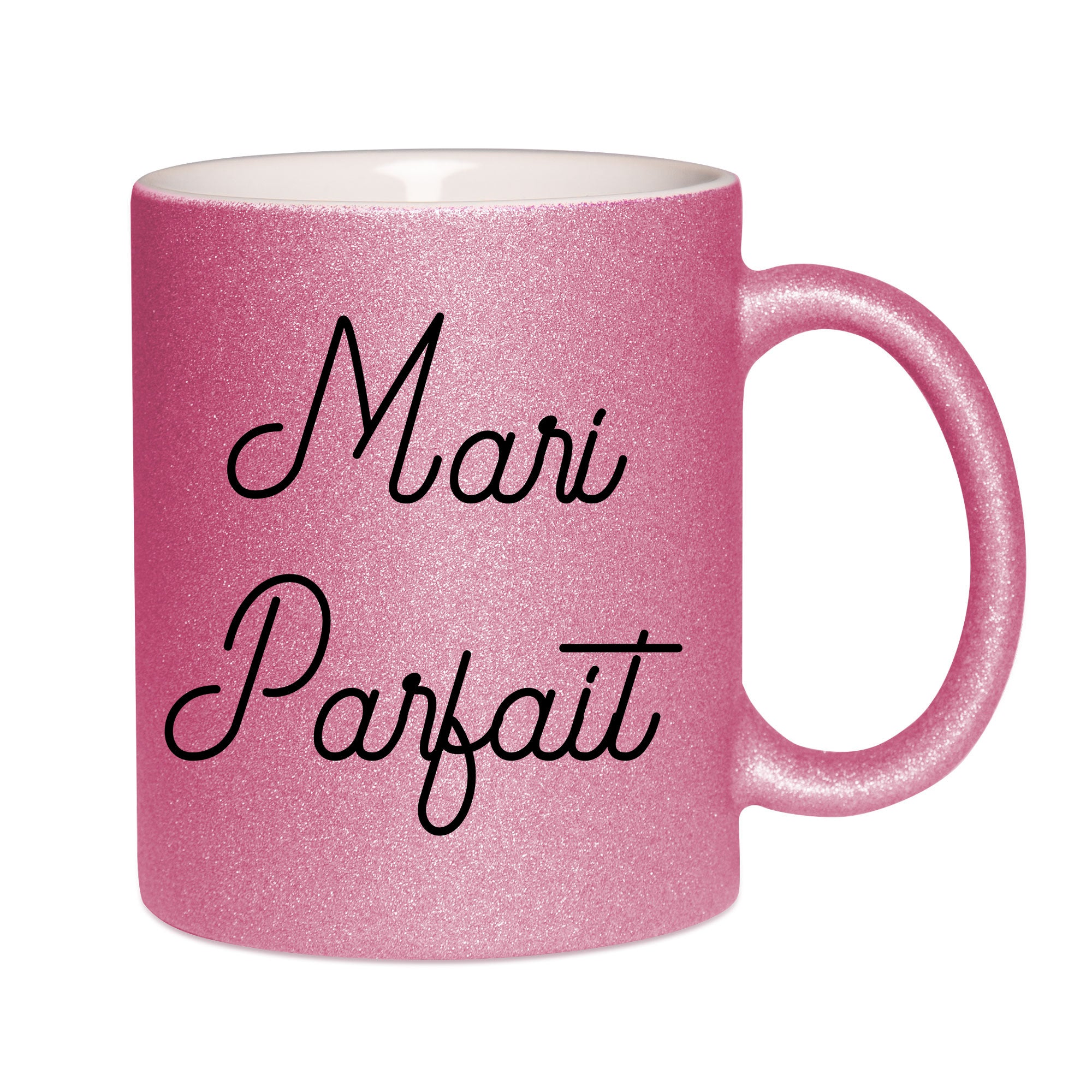 Mug paillettes rose personnalisé mari parfait
