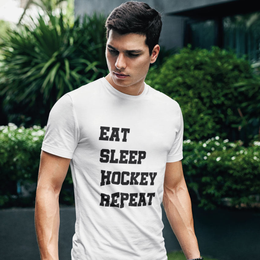 T-shirt Homme Eat sleep hockey repeat