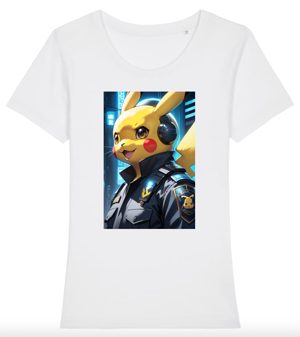 T-Shirt Femme Pikachu en policier