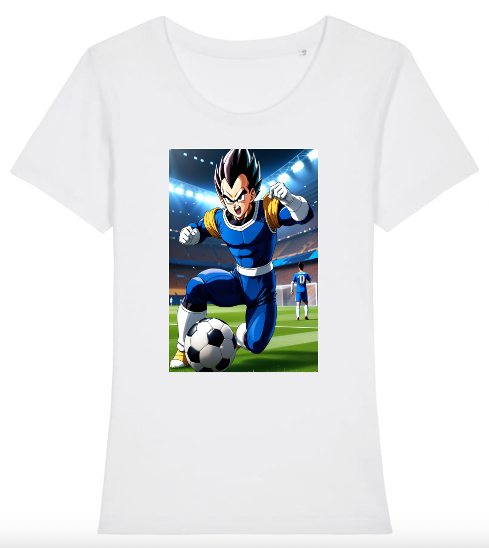 T-Shirt Femme Végéta jouant au football