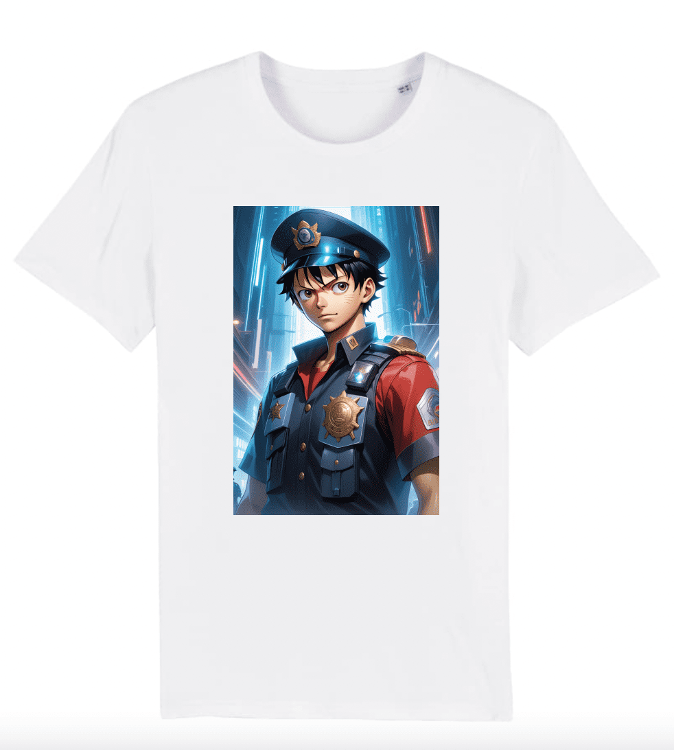 T-shirt Homme Luffy en policier