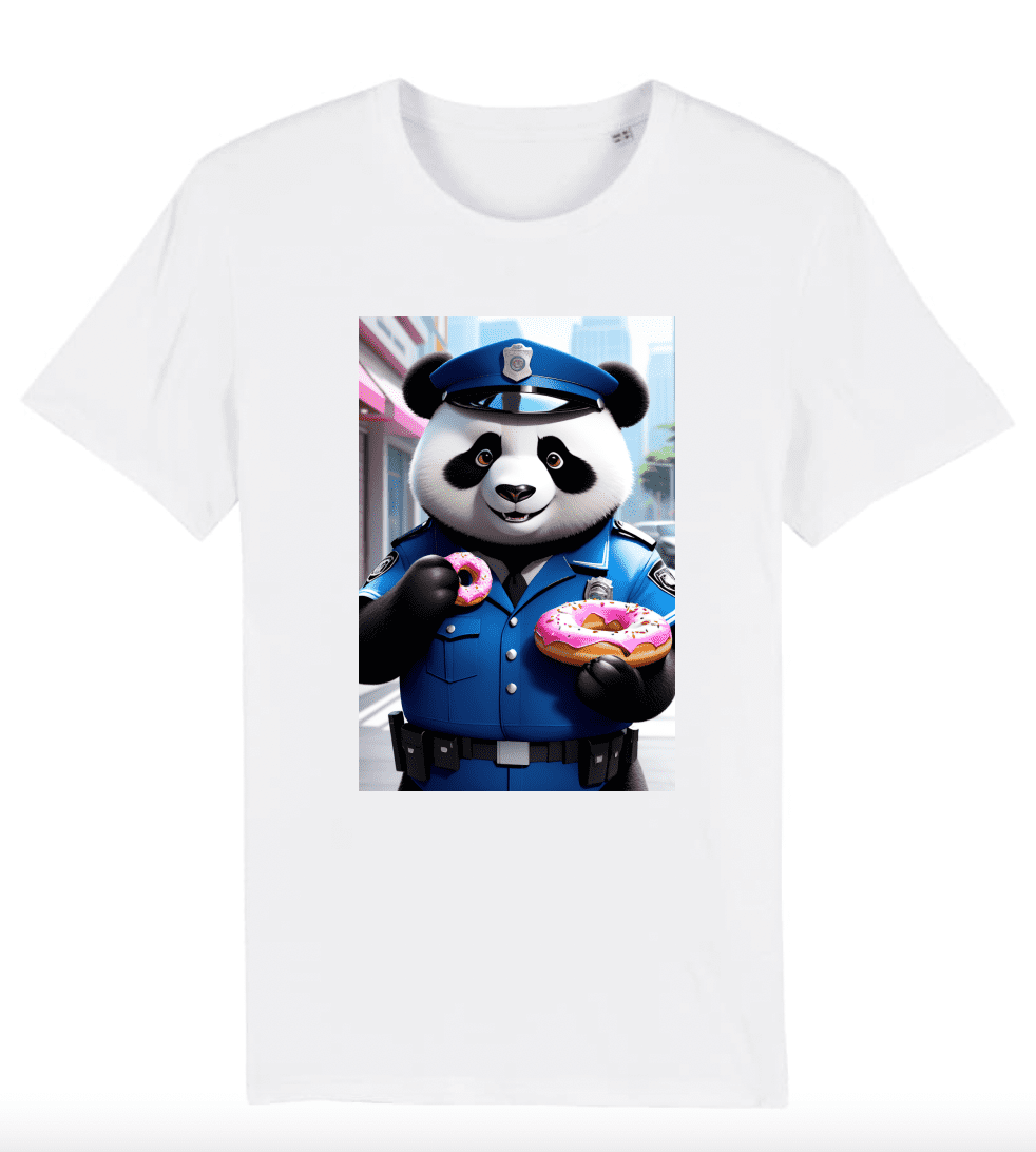 T-shirt Homme Panda mangeant des donuts