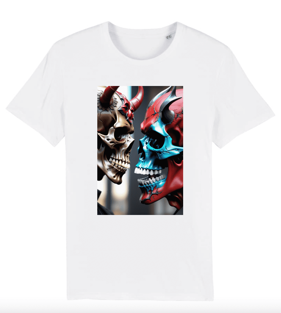 T-shirt Homme Le diable et le crane