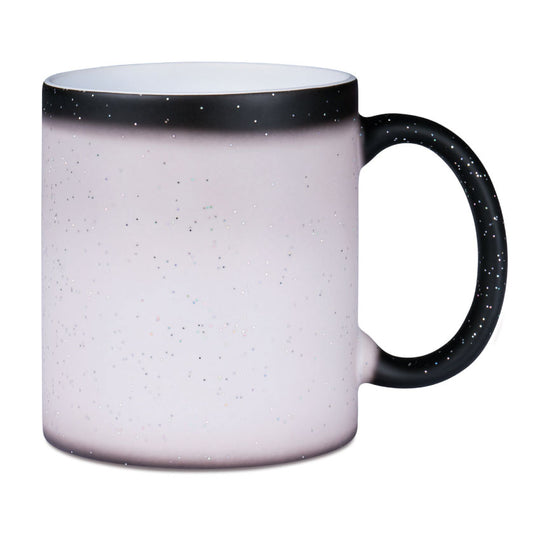 Tasse magique changement de couleur avec particules de paillettes