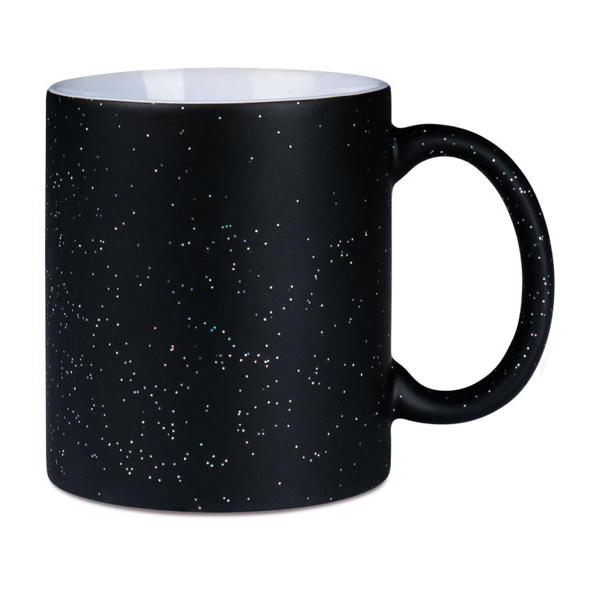 Tasse magique changement de couleur avec particules de paillettes