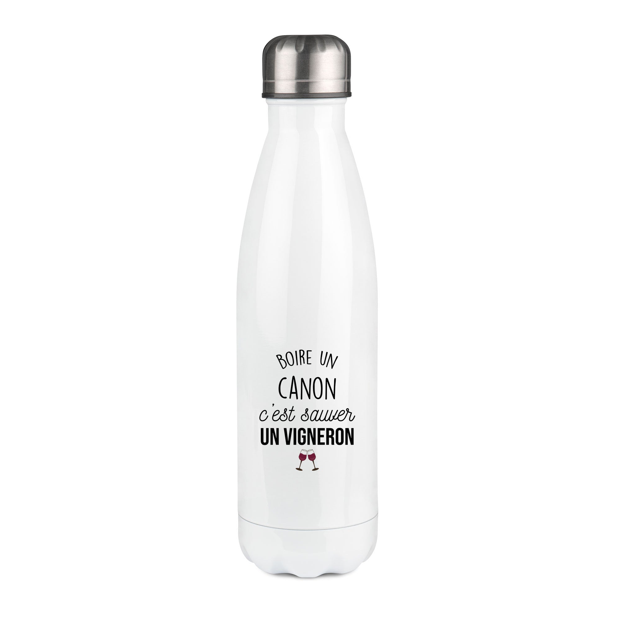 Thermos inox personnalisé Boire un canon c'est sauver un vigneron