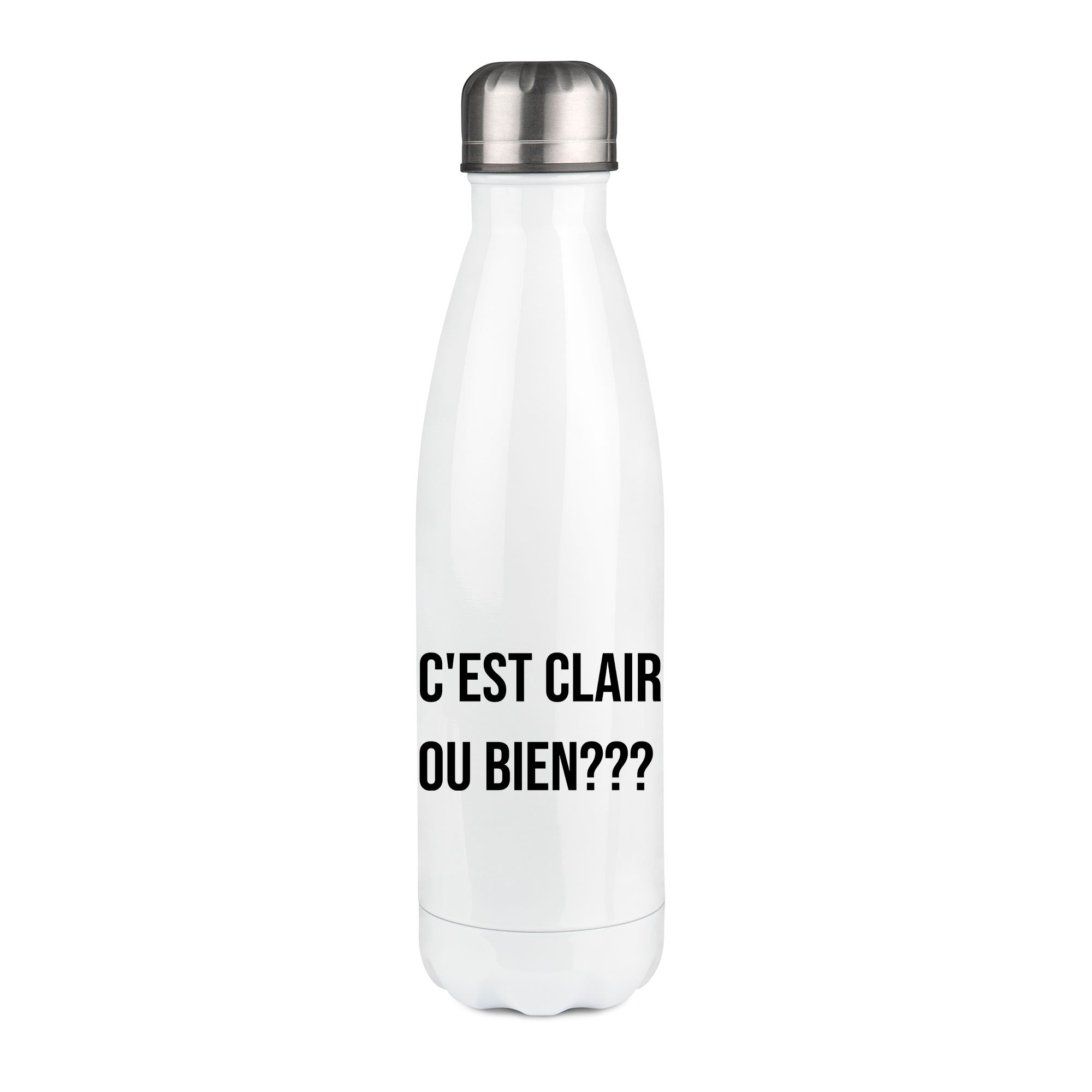 Thermos inox personnalisé C'est clair ou bien