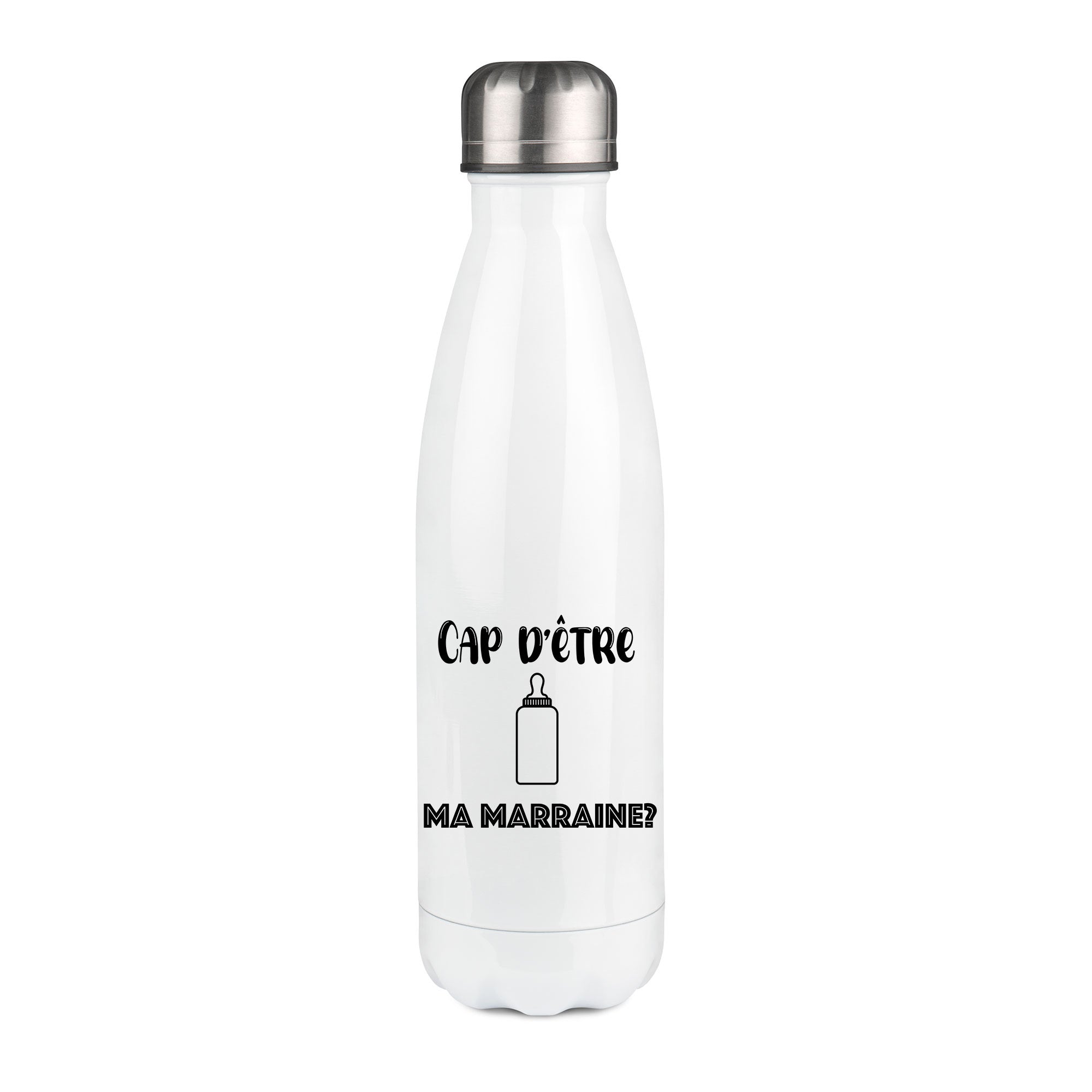 Thermos inox personnalisé Cap d'être ma marraine