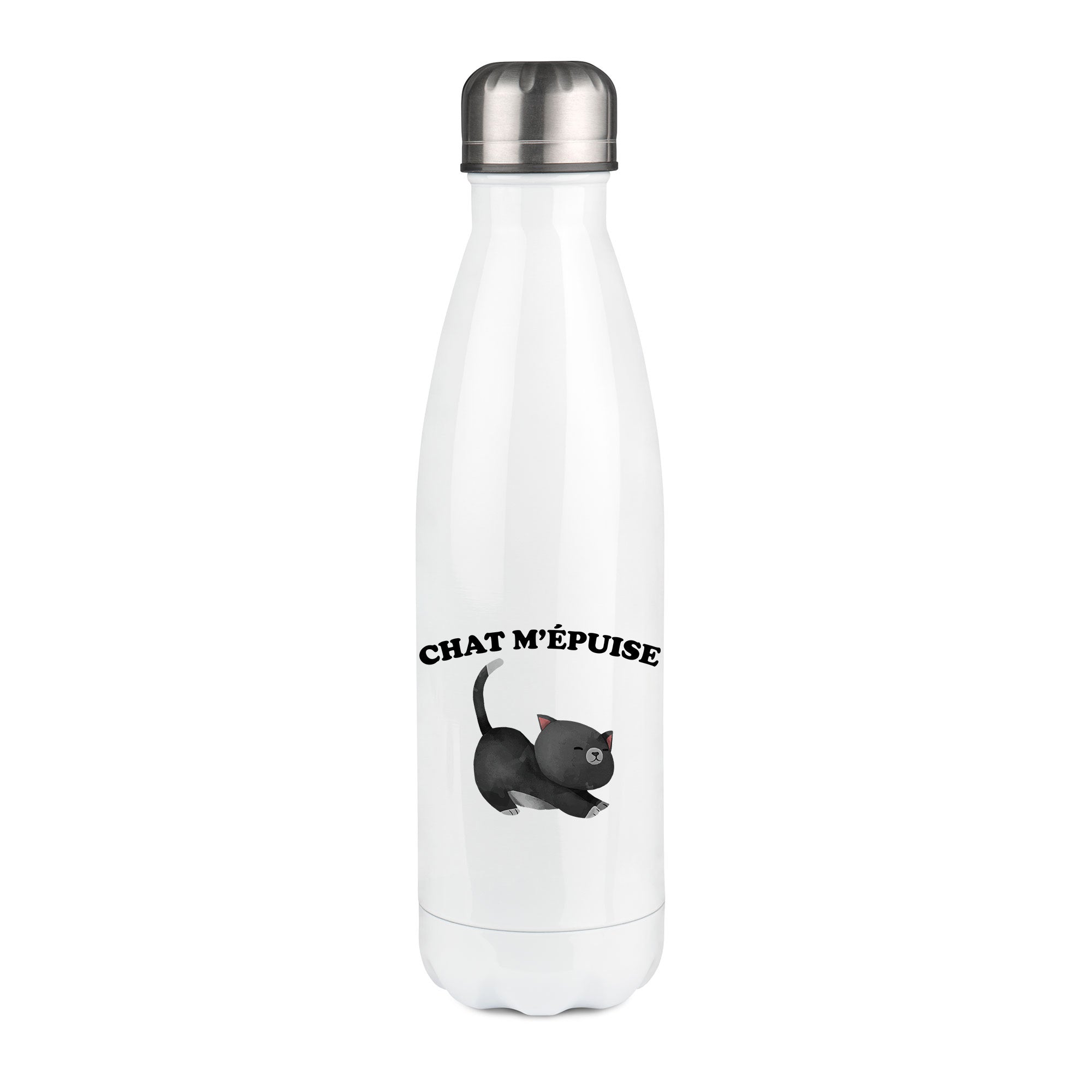 Thermos inox personnalisé Chat m'épuise