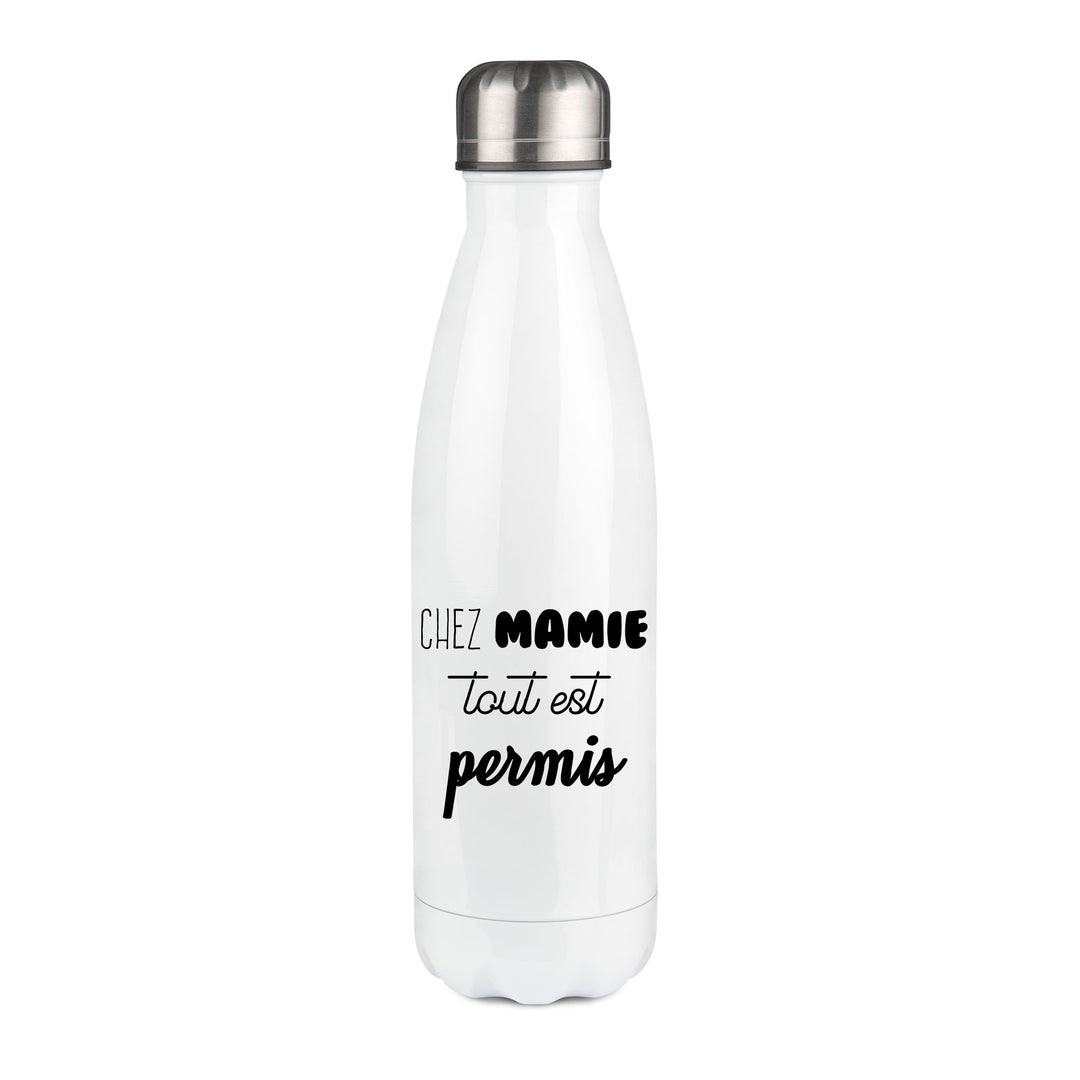 Thermos inox personnalisé Chez mamie tout est permis