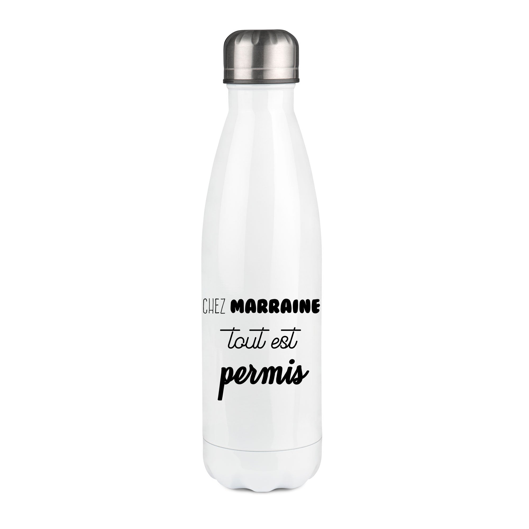 Thermos inox personnalisé Chez marraine tout est permis