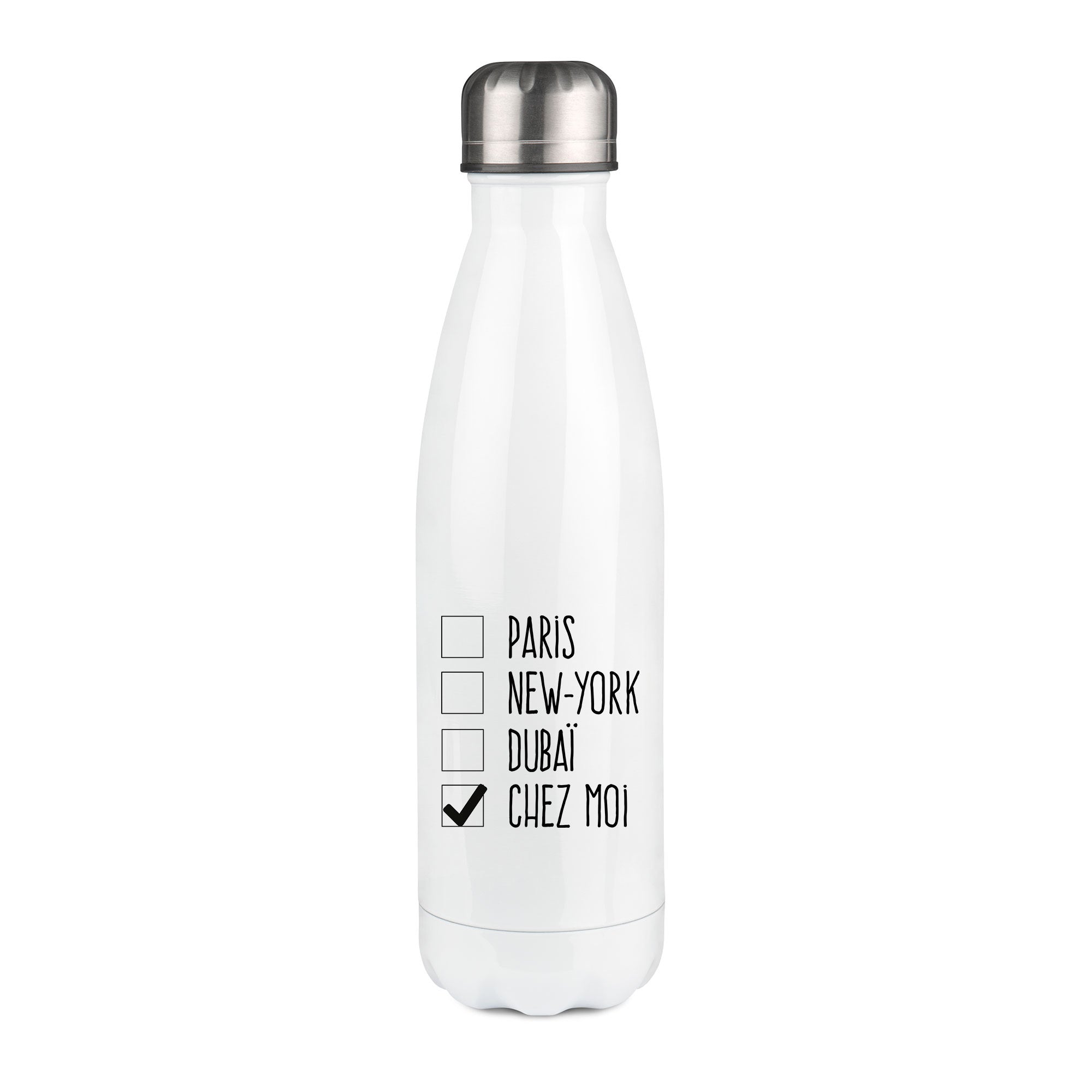 Thermos inox personnalisé Chez moi