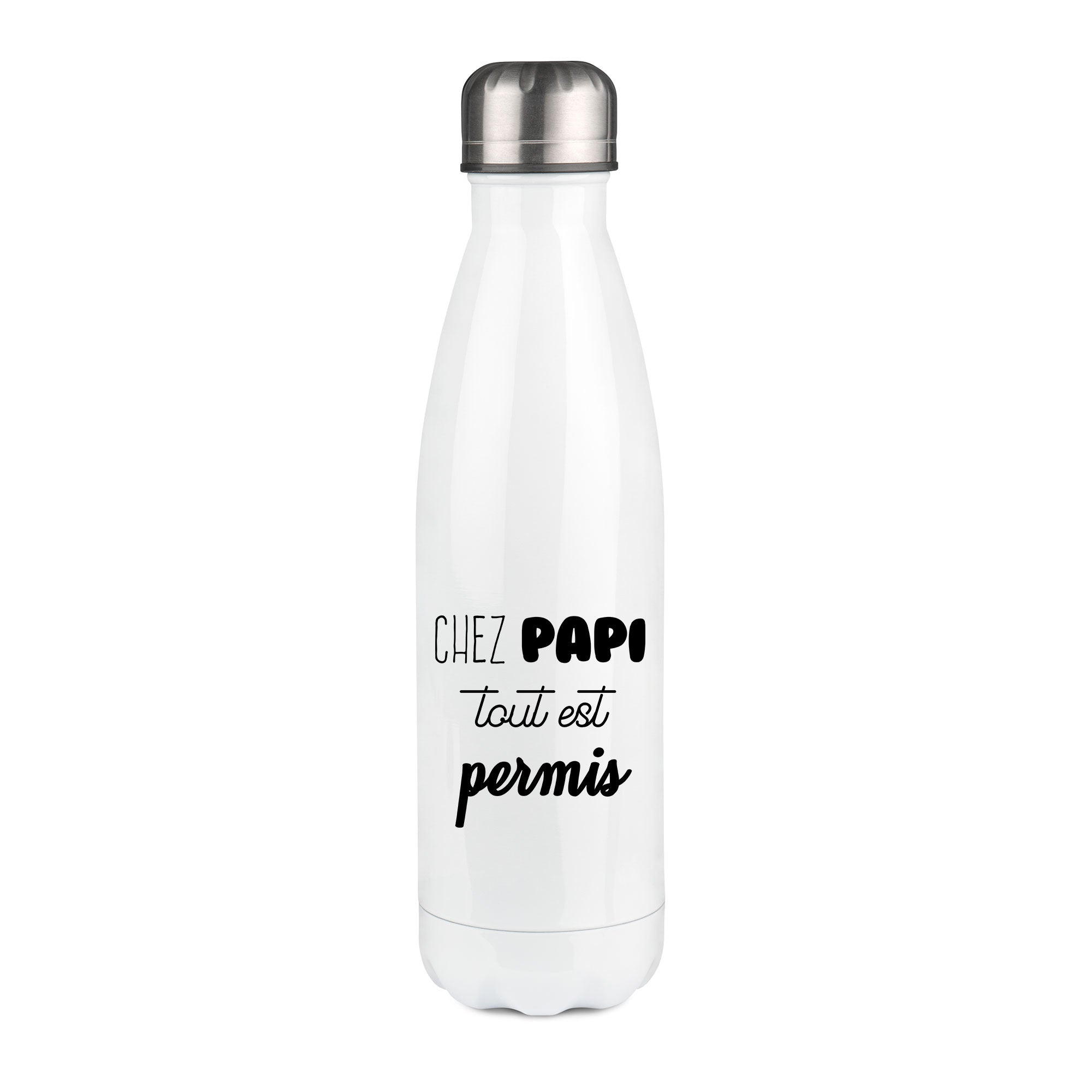 Thermos inox personnalisé Chez papi tout est permis