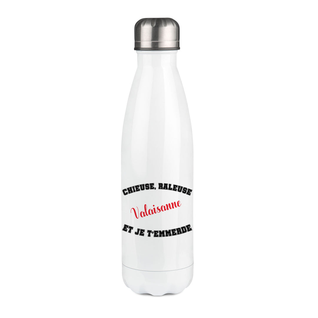 Thermos inox personnalisé Chieuse raleuse Valaisanne et je t'emmerde