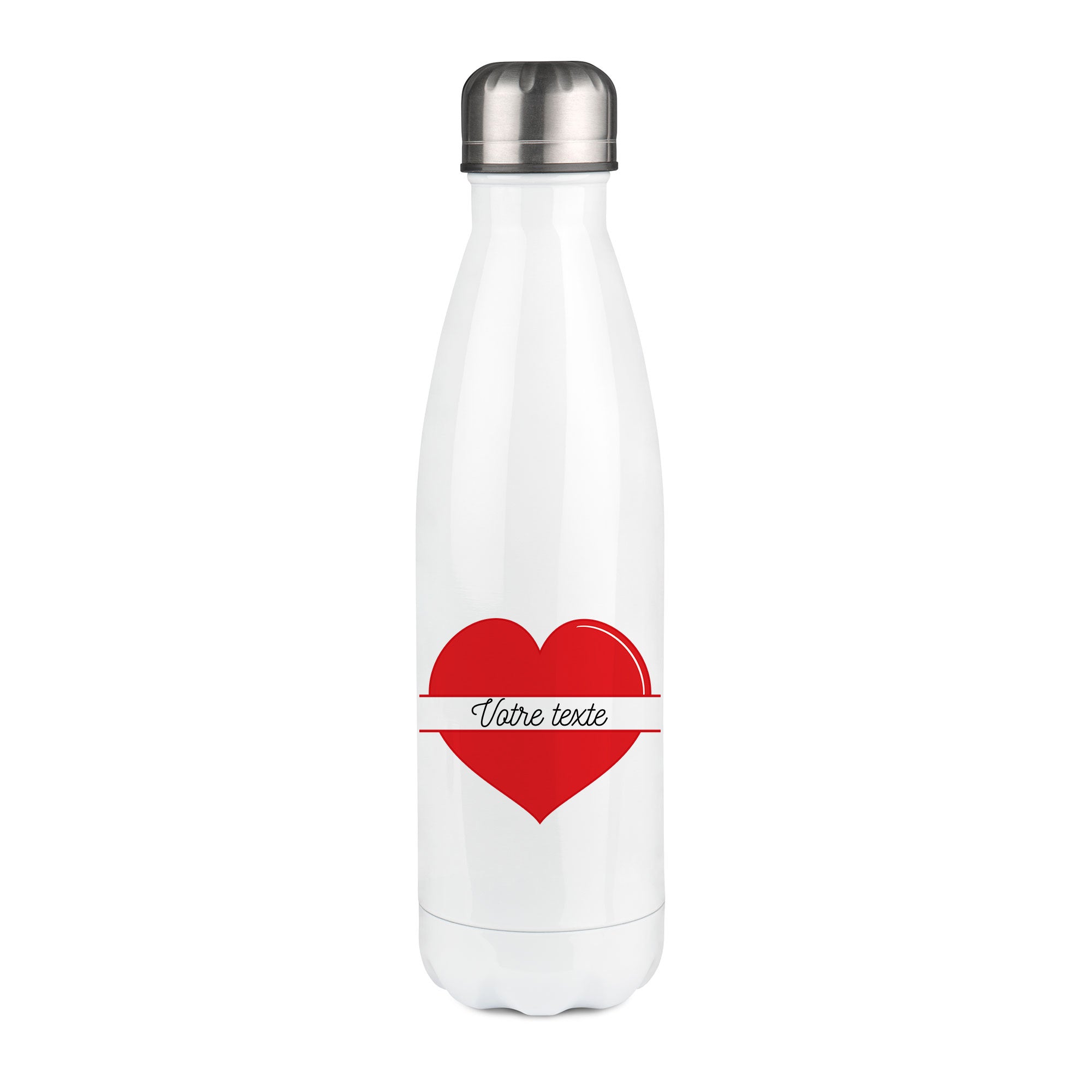 Thermos inox personnalisé Coeur à personnaliser