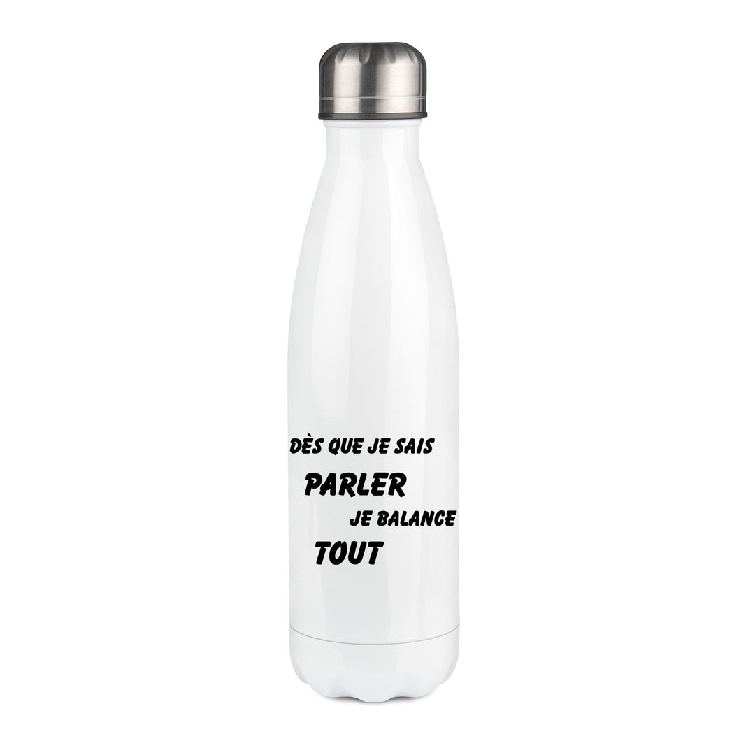 Thermos inox personnalisé Des que je sais parler